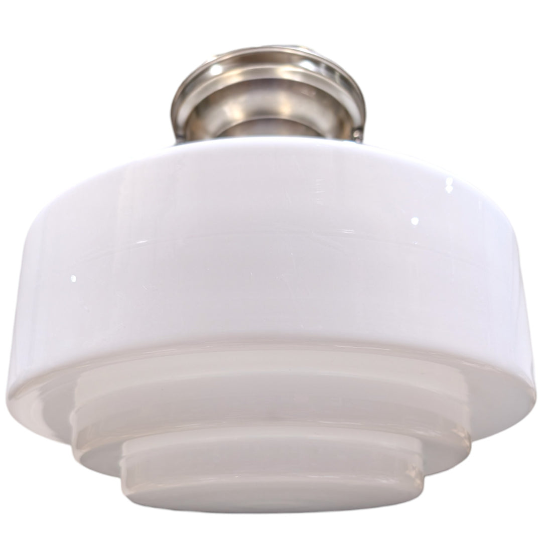 Mid Century Modern Glass Semi-Flush Standard Light (Several Finishes Available)