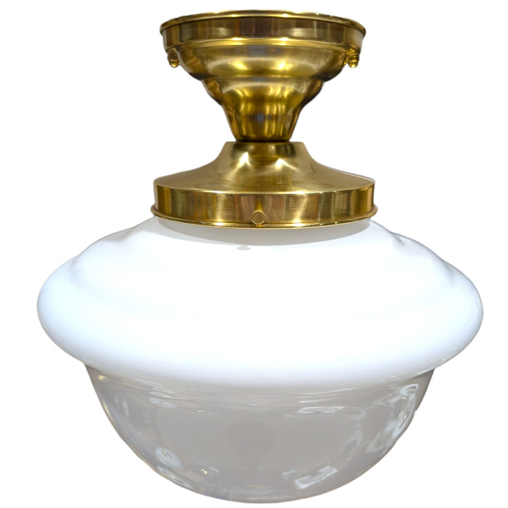 ##Antique Hardware## Classic Schoolhouse Glass Semi-Flush Standard Light (Several Finishes Available)