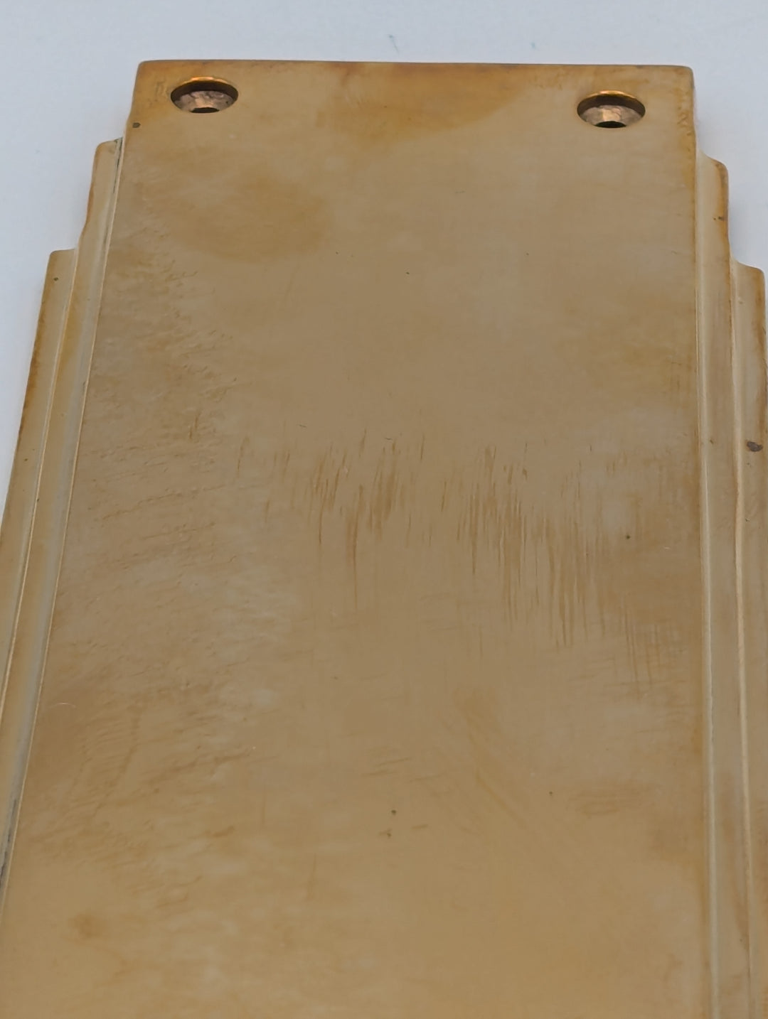 ##Antique Hardware## Open Box Sale Item 14 Inch Solid Brass Art Deco Skyscraper Push Plate (Polished Brass Finish)