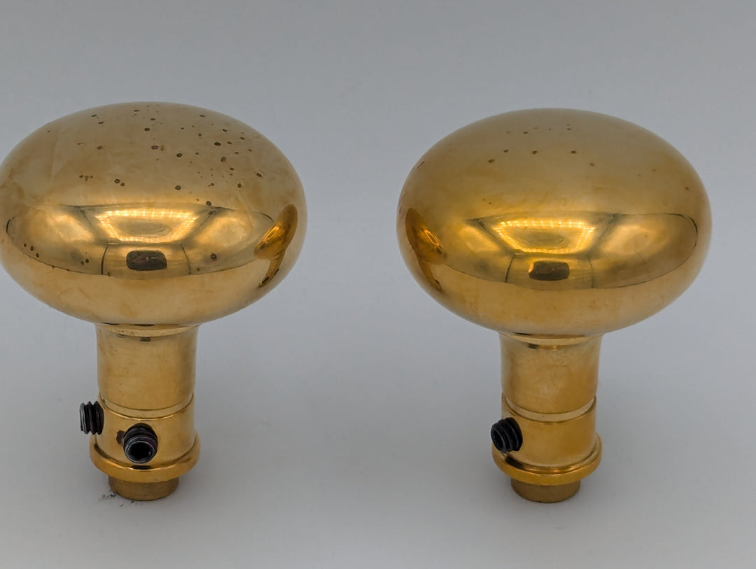 ##Antique Hardware## Open Box Sale Item Round Solid Brass Spare Door Knob Set (Polished Brass Finish)