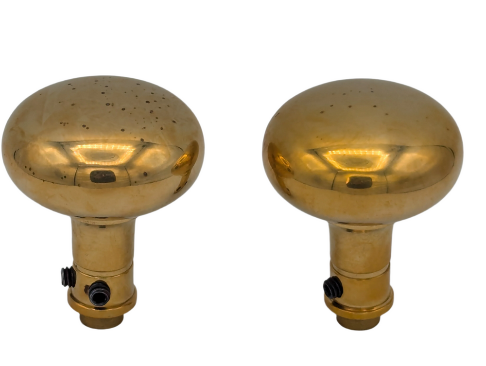 ##Antique Hardware## Open Box Sale Item Round Solid Brass Spare Door Knob Set (Polished Brass Finish)