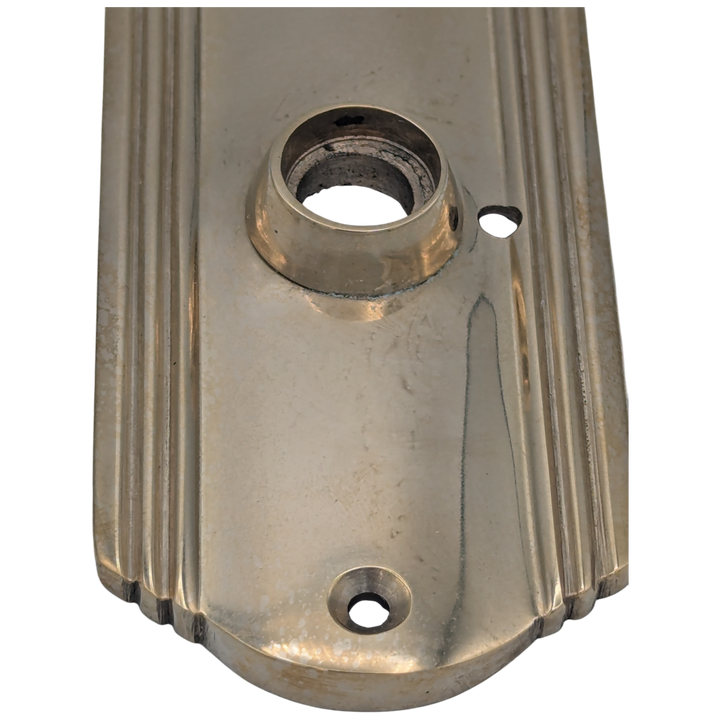 Open Box Sale Item Art Deco Long Solid Brass Door Backplate (Polished Brass Finish)