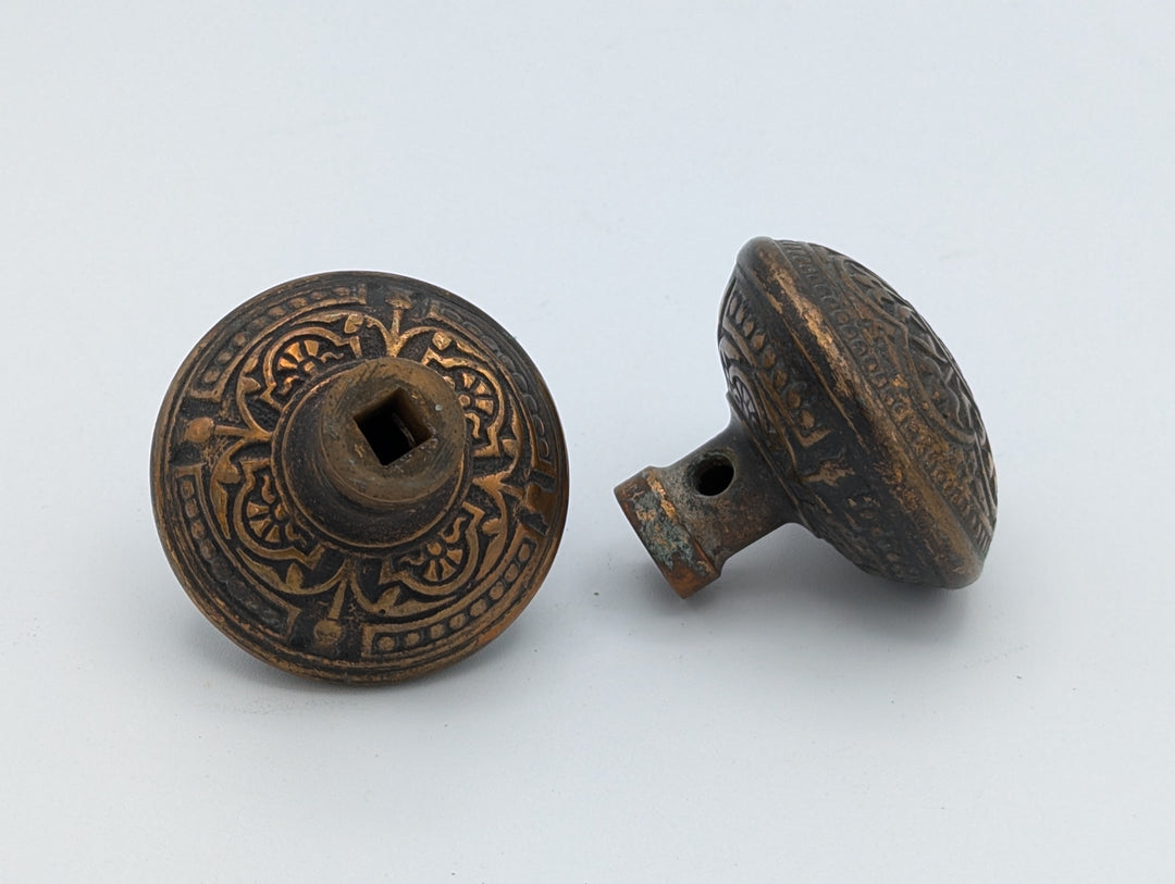 ##Antique Hardware## 1905 P & F Corbin Victorian Bronze Knob (Original Antique Finish)