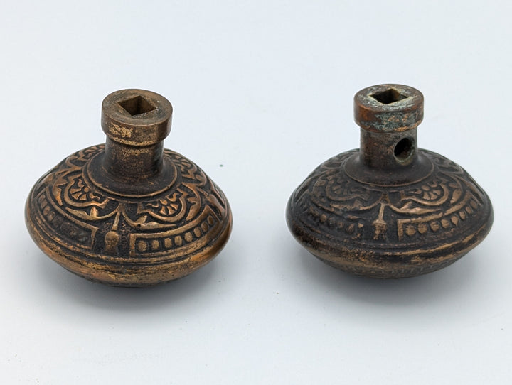 ##Antique Hardware## 1905 P & F Corbin Victorian Bronze Knob (Original Antique Finish)