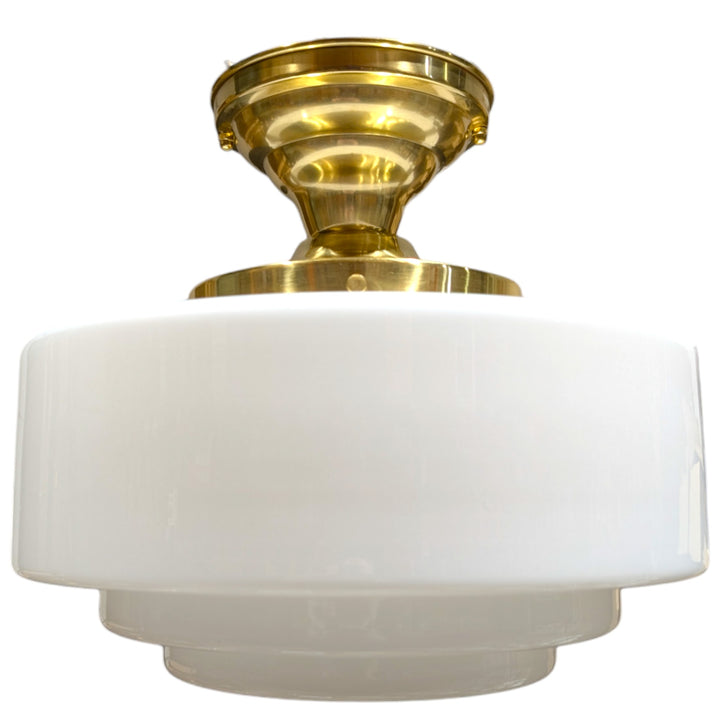 Mid Century Modern Glass Semi-Flush Standard Light (Several Finishes Available)