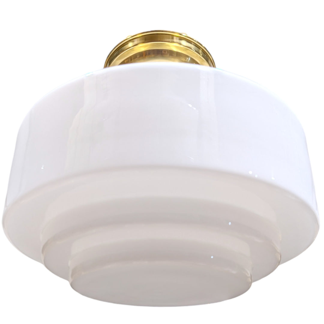 Mid Century Modern Glass Semi-Flush Standard Light (Several Finishes Available)