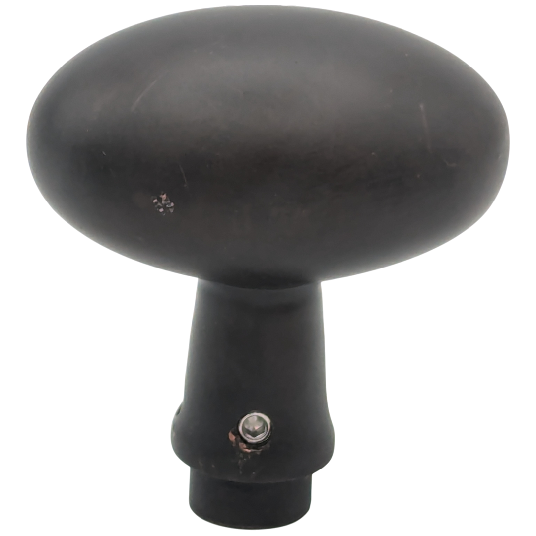 Open Box Sale Item Solid Brass Egg Door Knobs Spare Set with Spindle (Black Bronze Finish)