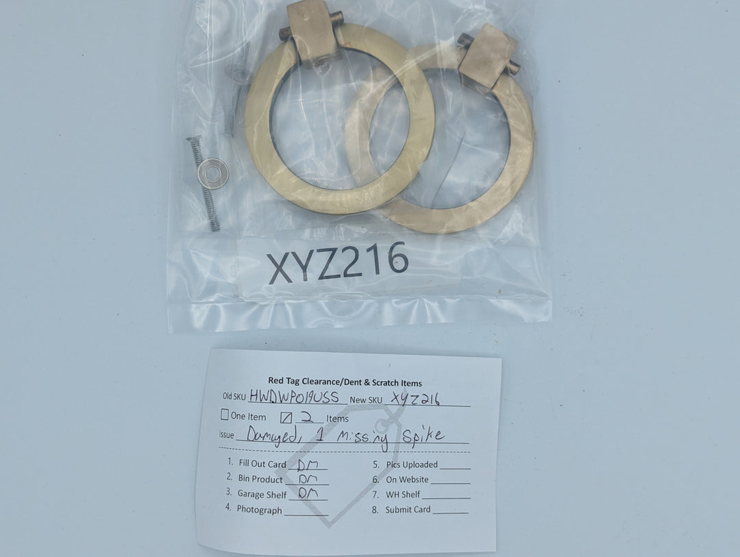 3 Inch Mission Style Solid Brass Drawer Ring Pull (Antique Brass Available)