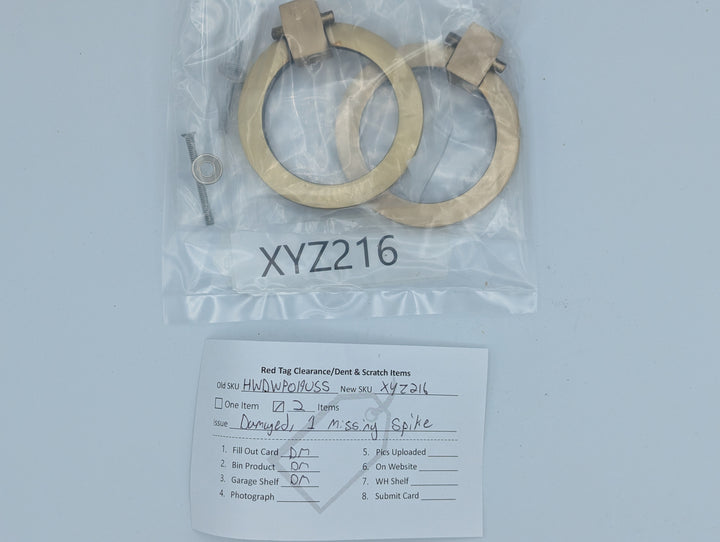 3 Inch Mission Style Solid Brass Drawer Ring Pull (Antique Brass Available)