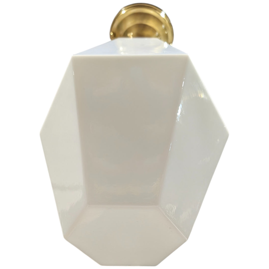 ##Antique Hardware## Geometric Faceted Glass Semi-Flush Fancy Light (Several Finishes Available)