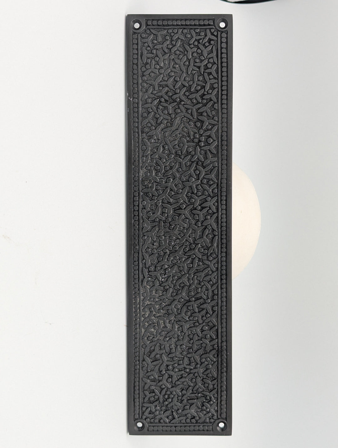 ##Antique Hardware## Open Box Sale Item 12 Inch Solid Brass Rice Pattern Push Plate (Oil Rubbed Bronze)