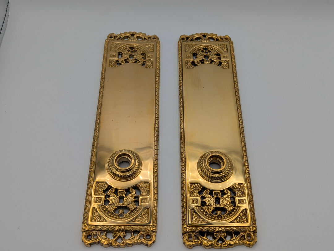 ##Antique Hardware## Open Box Sale Solid Brass Backplate (Polished Brass) - Set of 2
