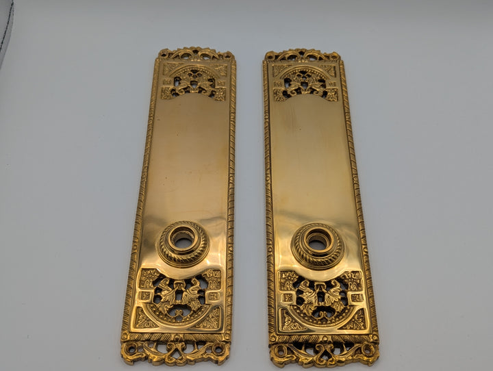 ##Antique Hardware## Open Box Sale Solid Brass Backplate (Polished Brass) - Set of 2