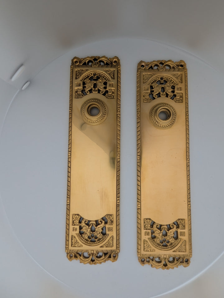 ##Antique Hardware## Open Box Sale Solid Brass Backplate (Polished Brass) - Set of 2