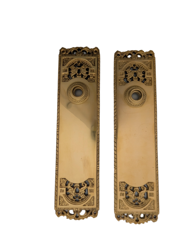 ##Antique Hardware## Open Box Sale Solid Brass Backplate (Polished Brass) - Set of 2