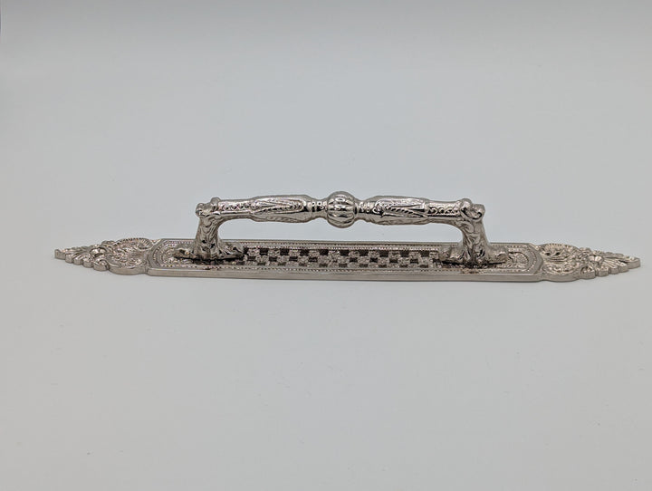 ##Antique Hardware## 10 1/2 Inch Solid Brass Door Pull (Polished Nickel Finish)
