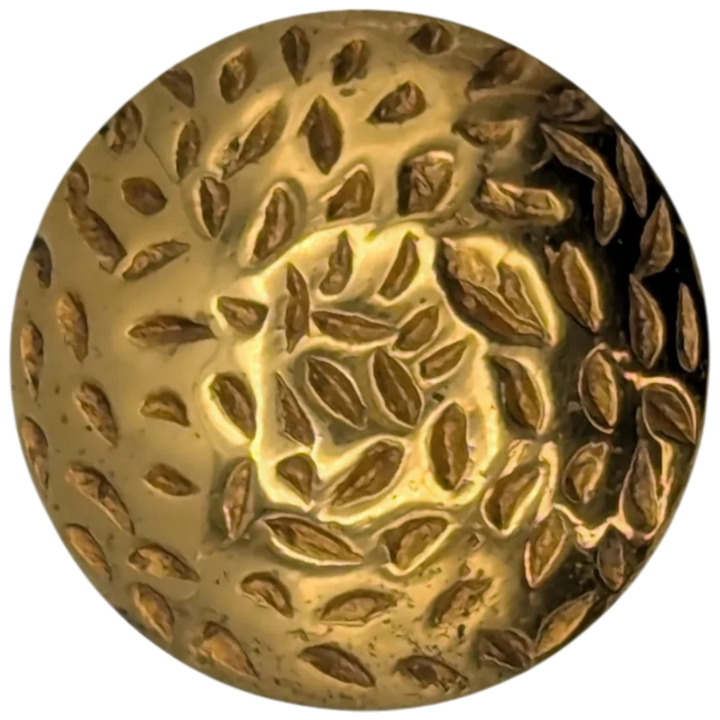 1 1/4 Inch Solid Brass Hand-Hammered Round Cabinet & Furniture Knob ( Polished Brass Finish)