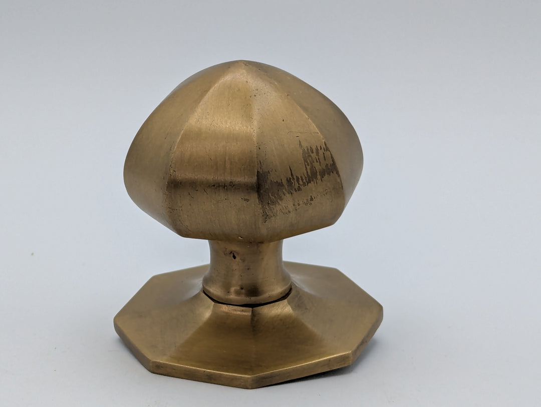 Octagon Pull Knob with Rosette (French Antique Finish)