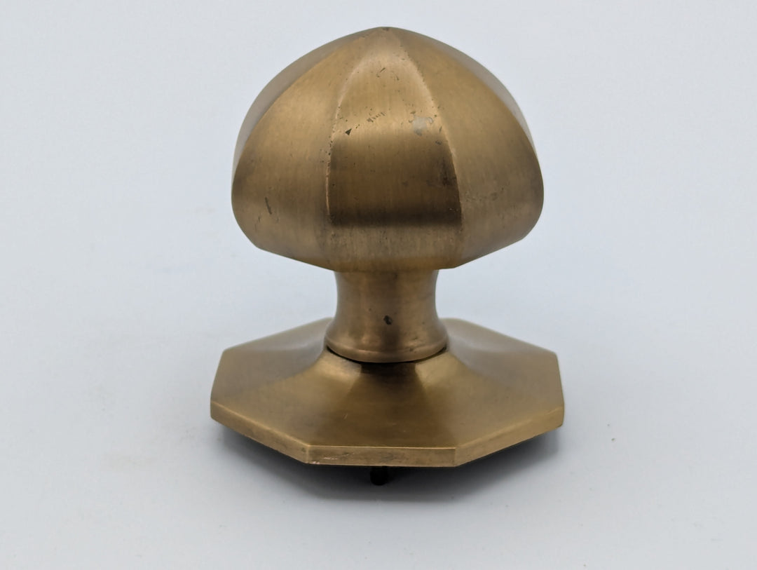 Octagon Pull Knob with Rosette (French Antique Finish)