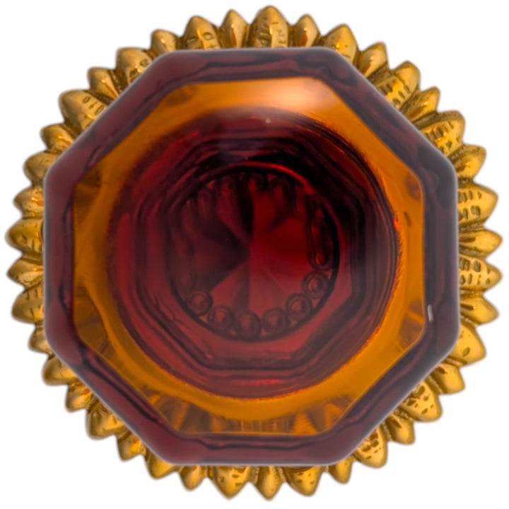 ##Antique Hardware## French Provincial Rosette Door Set with Amber Glass Octagon Door Knobs (Several Finishes Available)