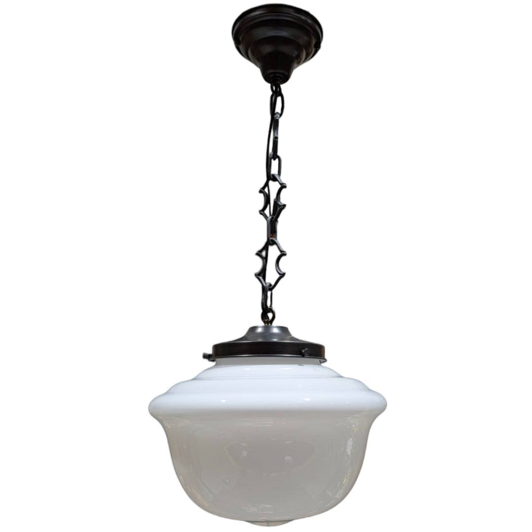 ##Antique Hardware## Classic Schoolhouse Glass Standard Chain Light (Several Finishes Available)