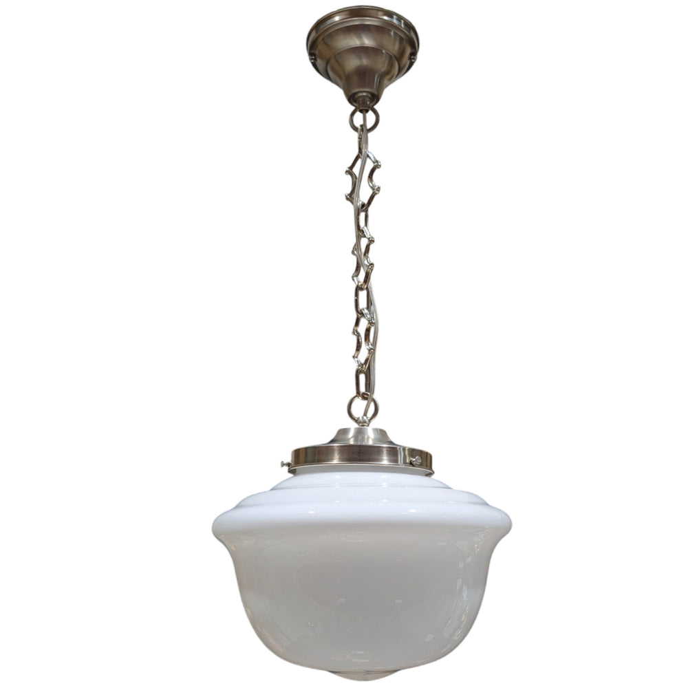 ##Antique Hardware## Classic Schoolhouse Glass Standard Chain Light (Several Finishes Available)