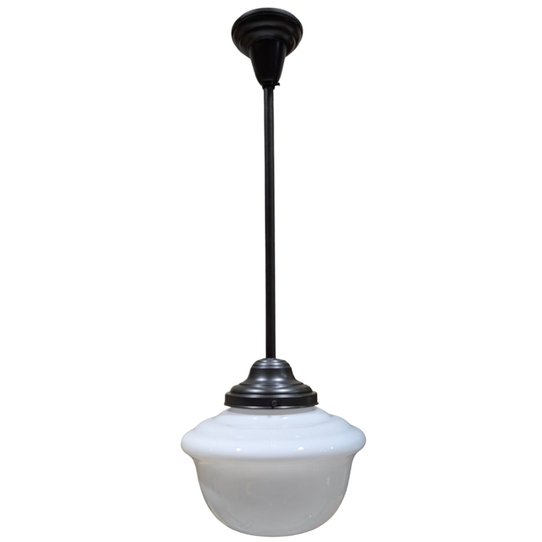 ##Antique Hardware## Classic Schoolhouse Glass Rod Pendant Light (Several Finishes Available)