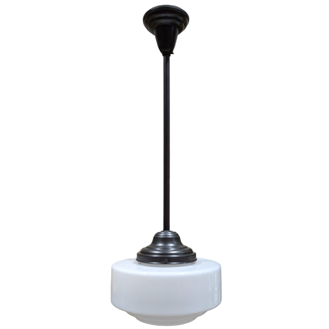 ##Antique Hardware## Stepped Mid Century Modern Glass Rod Pendant Light (Several Finishes Available)