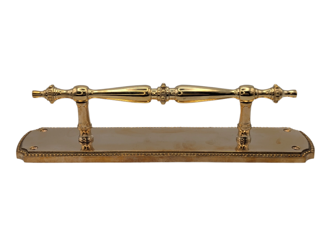 ##Antique Hardware## Open Box Sale Item 11 1/2 Inch Solid Brass Beaded Door Pull - Set of 3