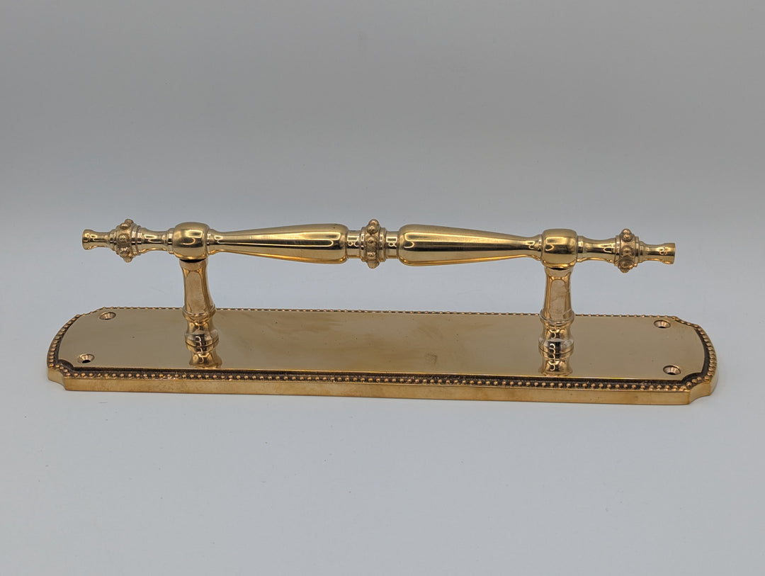 ##Antique Hardware## Open Box Sale Item 11 1/2 Inch Solid Brass Beaded Door Pull - Set of 3