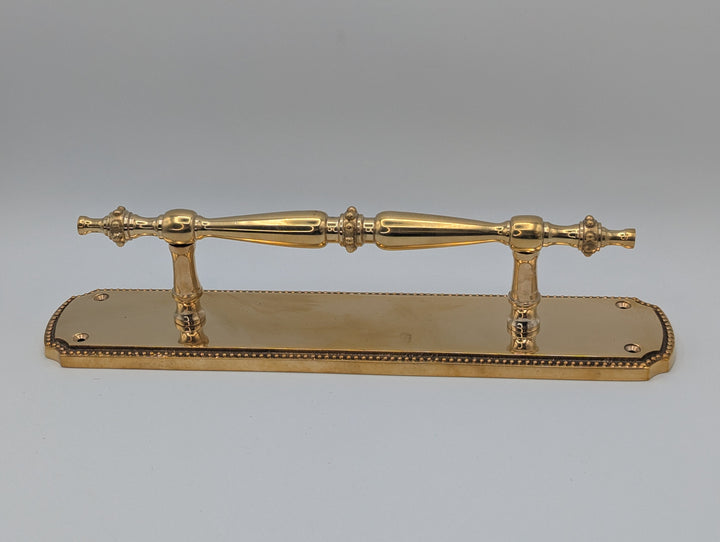 ##Antique Hardware## Open Box Sale Item 11 1/2 Inch Solid Brass Beaded Door Pull - Set of 3