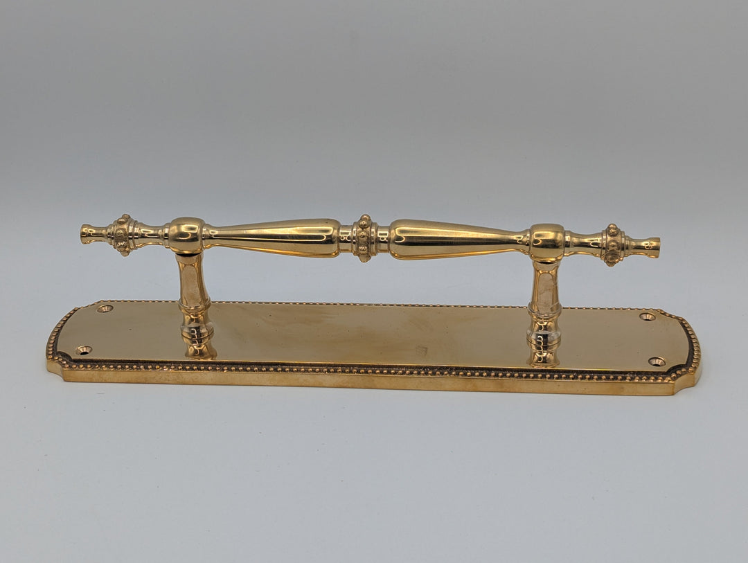 ##Antique Hardware## Open Box Sale Item 11 1/2 Inch Solid Brass Beaded Door Pull - Set of 3