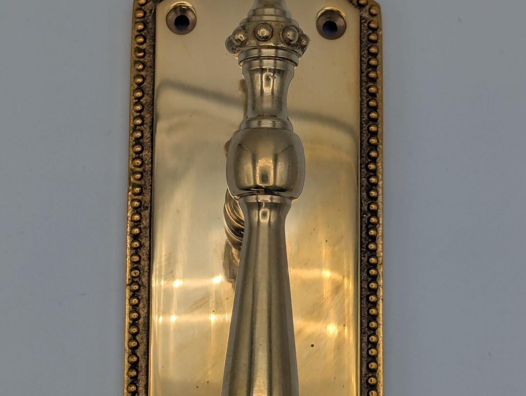 ##Antique Hardware## Open Box Sale Item 11 1/2 Inch Solid Brass Beaded Door Pull - Set of 3