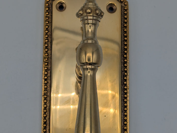 ##Antique Hardware## Open Box Sale Item 11 1/2 Inch Solid Brass Beaded Door Pull - Set of 3