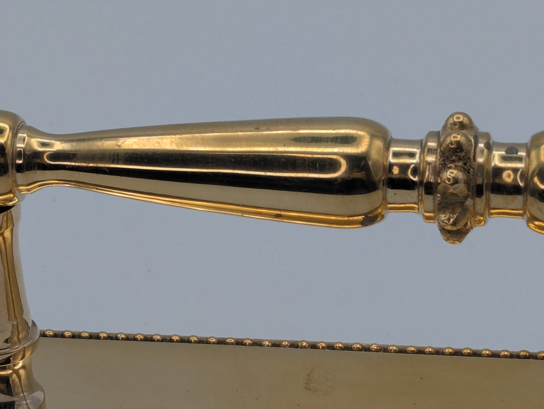 ##Antique Hardware## Open Box Sale Item 11 1/2 Inch Solid Brass Beaded Door Pull - Set of 3