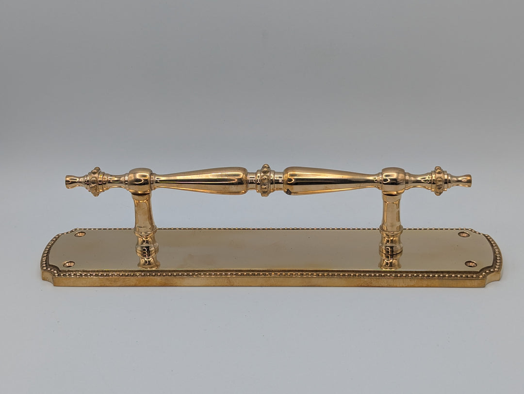 ##Antique Hardware## Open Box Sale Item 11 1/2 Inch Solid Brass Beaded Door Pull - Set of 3