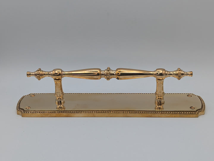 ##Antique Hardware## Open Box Sale Item 11 1/2 Inch Solid Brass Beaded Door Pull - Set of 3