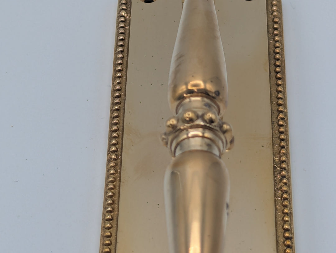 ##Antique Hardware## Open Box Sale Item 11 1/2 Inch Solid Brass Beaded Door Pull - Set of 3