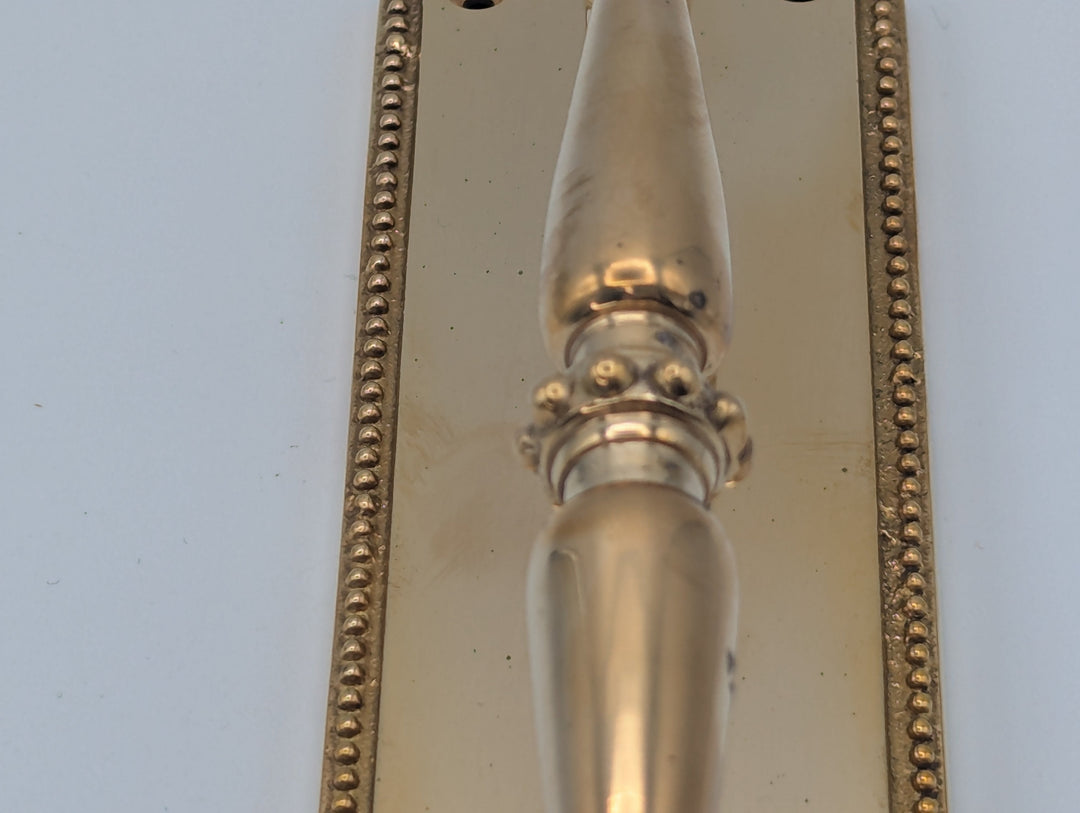 ##Antique Hardware## Open Box Sale Item 11 1/2 Inch Solid Brass Beaded Door Pull - Set of 3