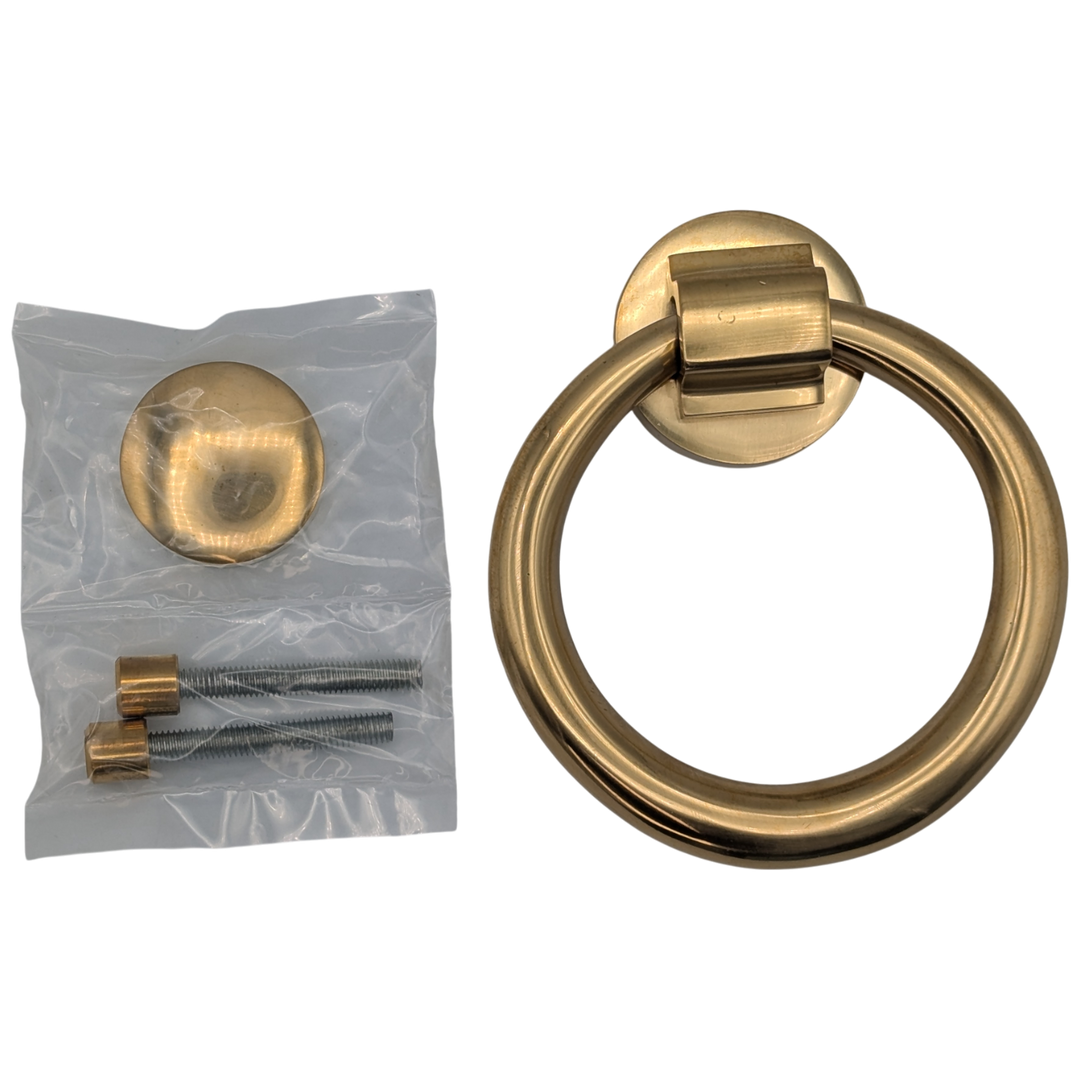 Traditional 5 Inch Brass Ring Door Knocker (Polished Brass Finish)