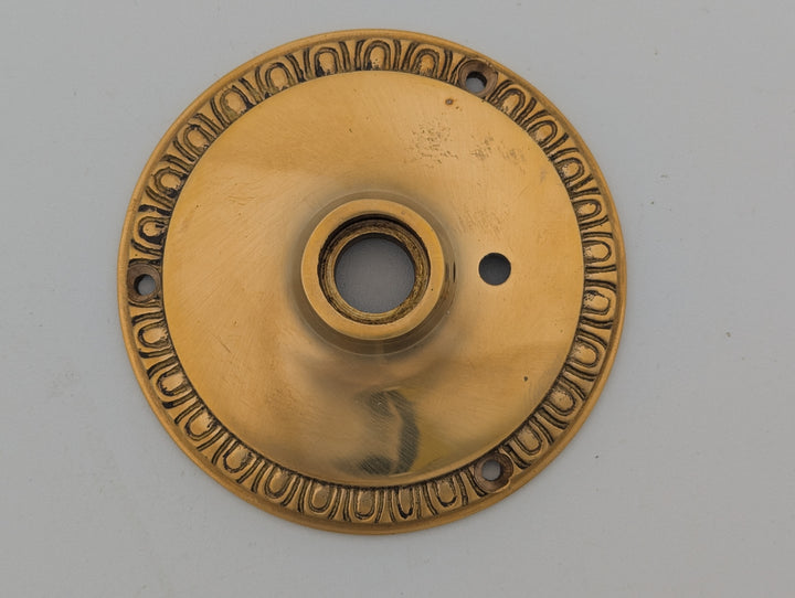 ##Antique Hardware## Open Box Sale Item Egg & Dart Solid Brass Rosette (Polished Brass) - Set of 2