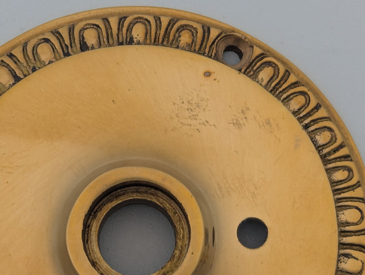 ##Antique Hardware## Open Box Sale Item Egg & Dart Solid Brass Rosette (Polished Brass) - Set of 2