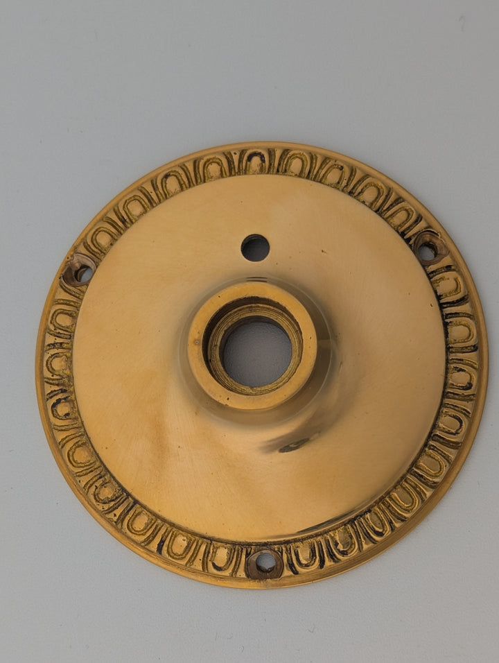 ##Antique Hardware## Open Box Sale Item Egg & Dart Solid Brass Rosette (Polished Brass) - Set of 2