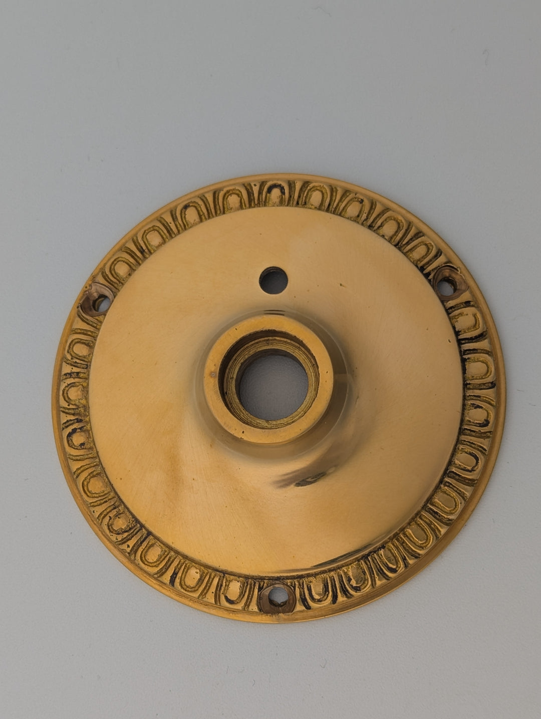 ##Antique Hardware## Open Box Sale Item Egg & Dart Solid Brass Rosette (Polished Brass) - Set of 2