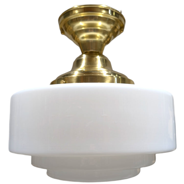 ##Antique Hardware## Mid Century Modern Glass Semi-Flush Fancy Light (Several Finishes Available)