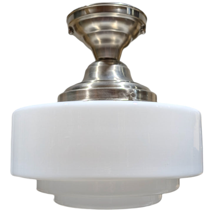 ##Antique Hardware## Mid Century Modern Glass Semi-Flush Fancy Light (Several Finishes Available)