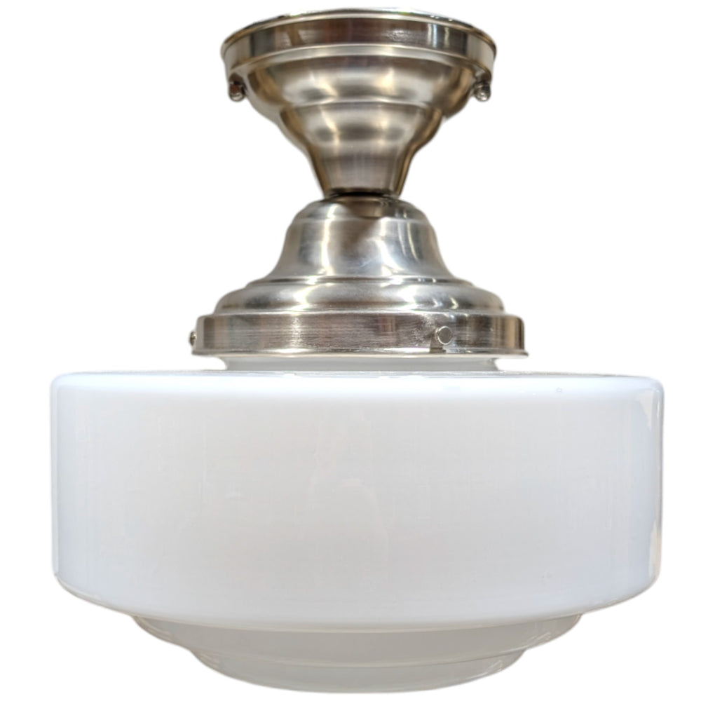 ##Antique Hardware## Mid Century Modern Glass Semi-Flush Fancy Light (Several Finishes Available)