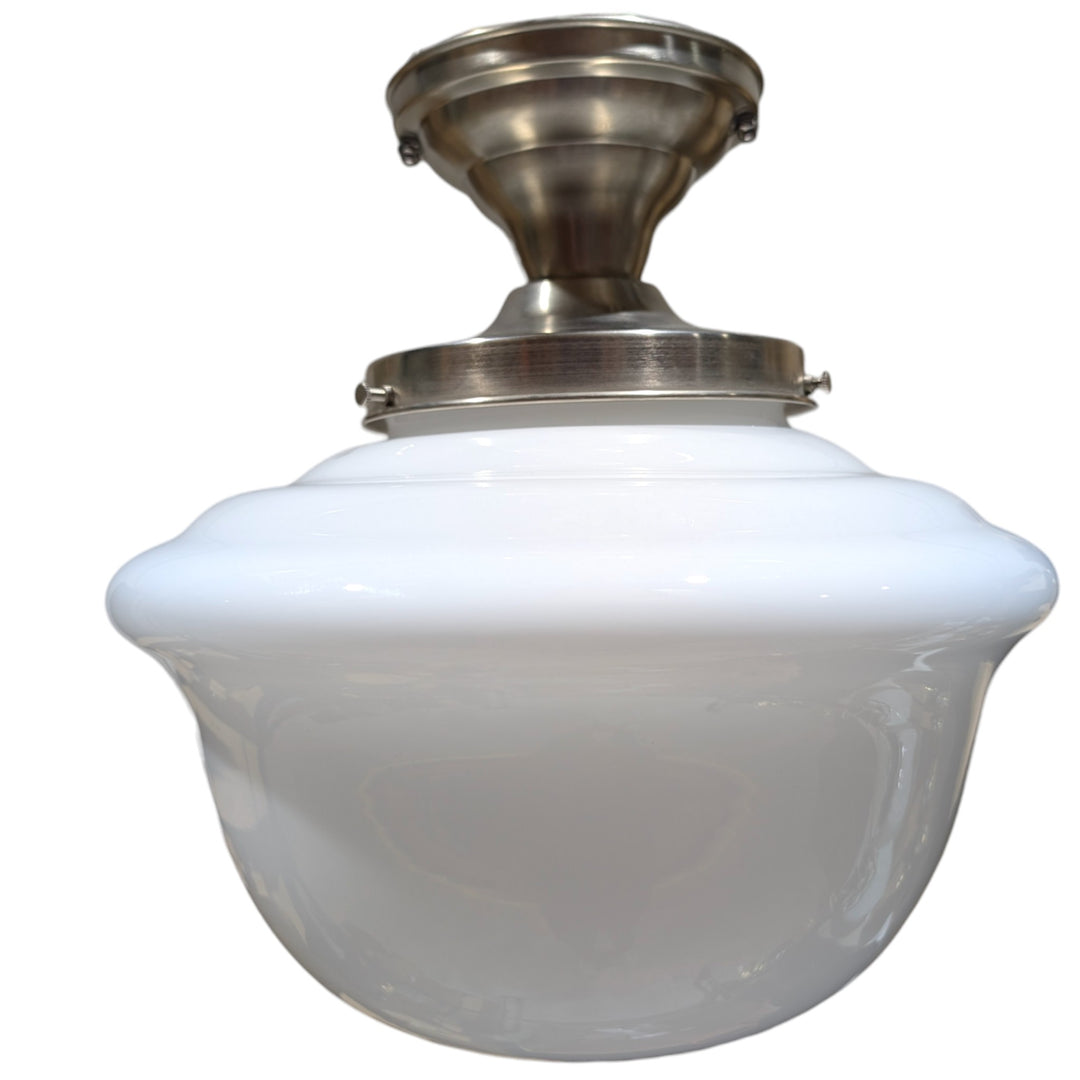 ##Antique Hardware## Classic Schoolhouse Glass Semi-Flush Standard Light (Several Finishes Available)