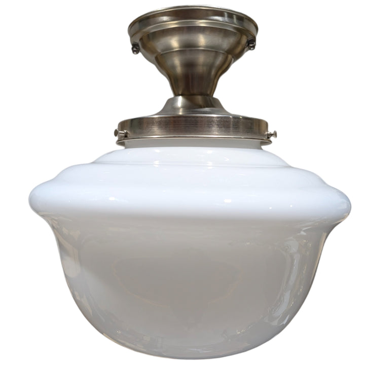 ##Antique Hardware## Classic Schoolhouse Glass Semi-Flush Standard Light (Several Finishes Available)