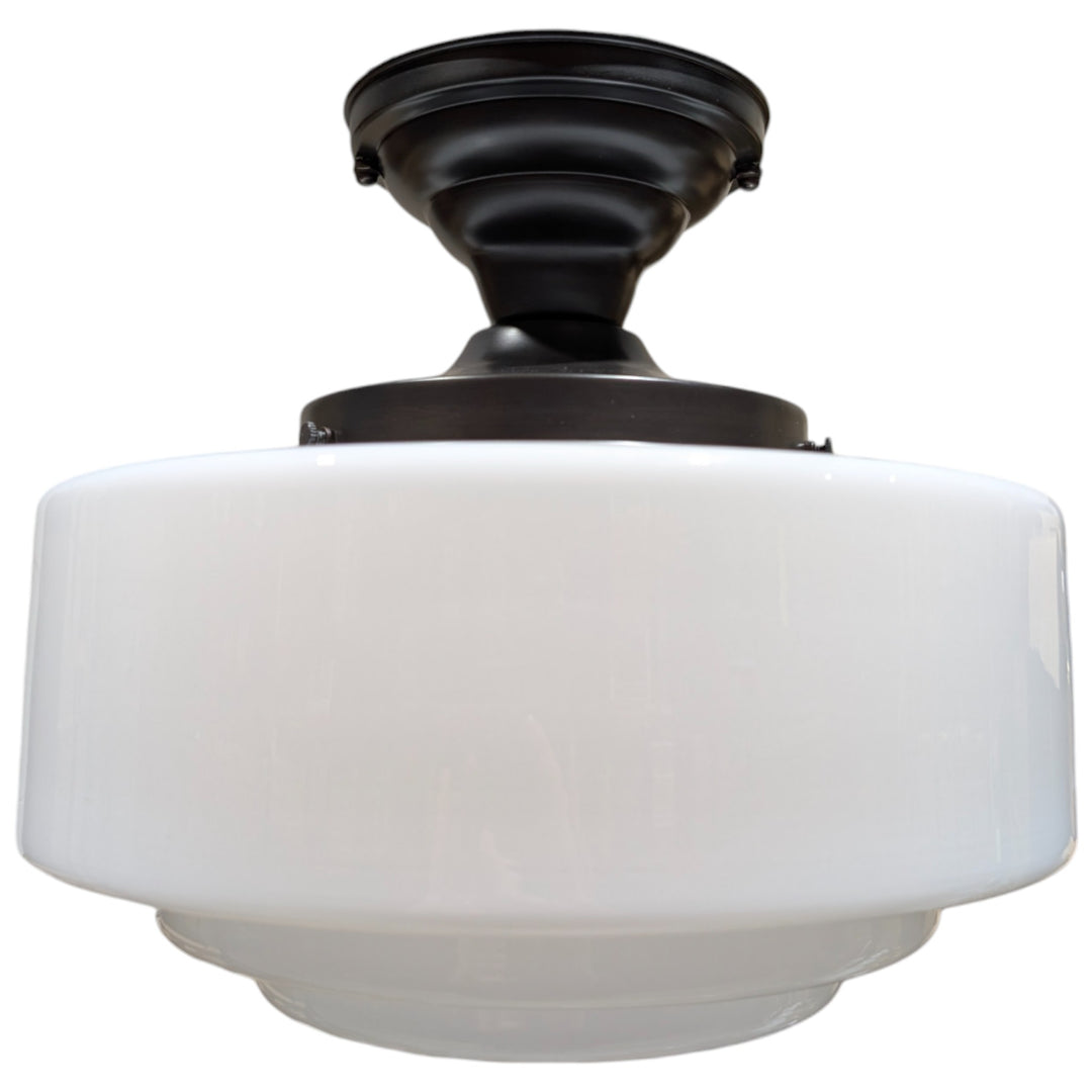 Mid Century Modern Glass Semi-Flush Standard Light (Several Finishes Available)